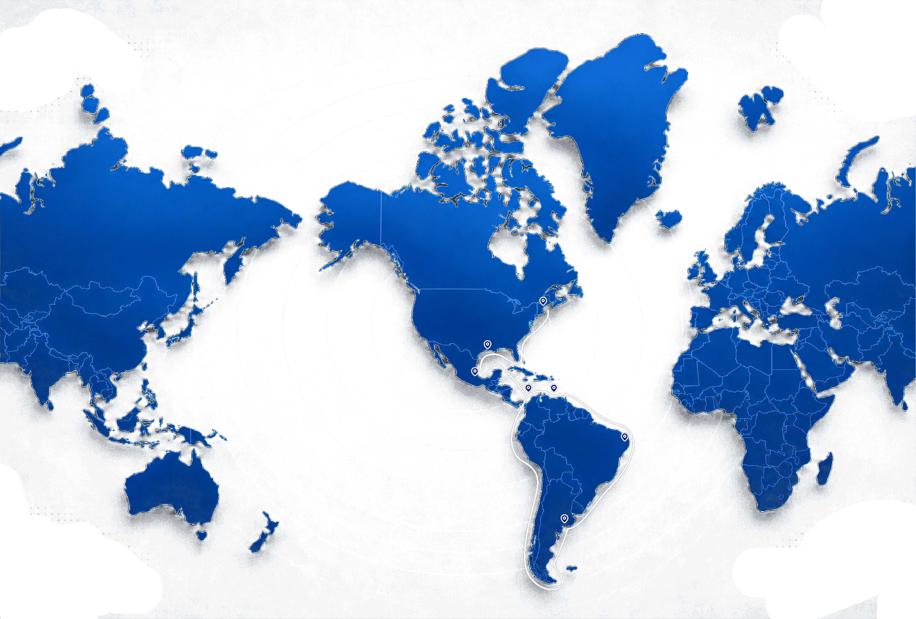 East Coast & Gulf route map