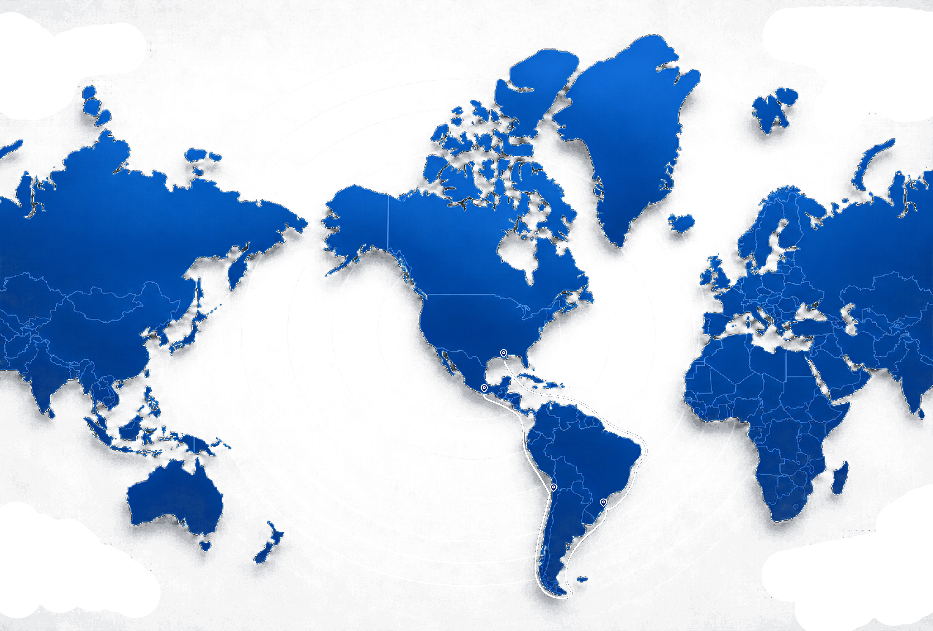 West & Central South America route map
